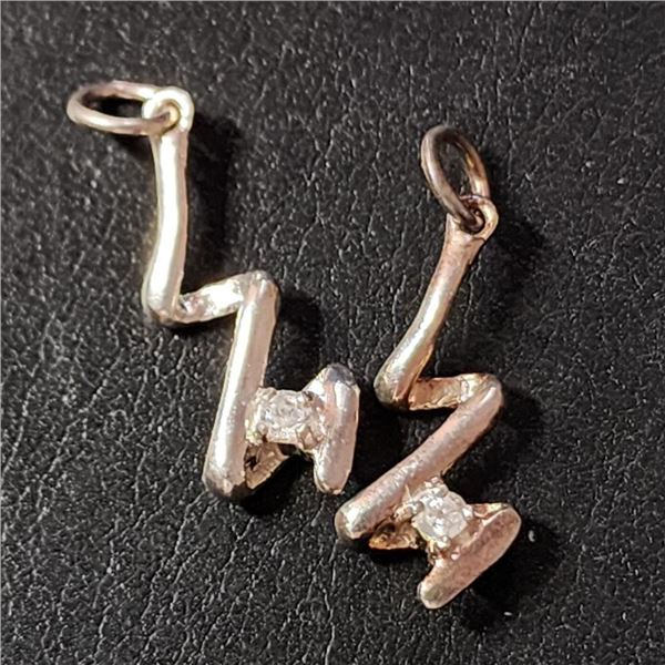 Silver Cubic Zirconia Two Pendants Pendant, Suggested Retail Value $70