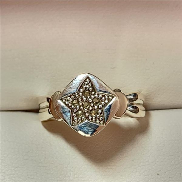 Silver Marcasite Ring (~Size 8)(Ring is resizable for $40), Suggested Retail Value $150