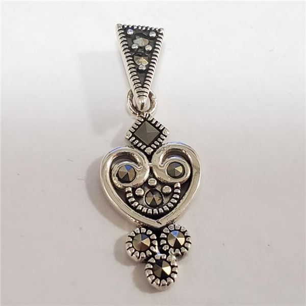 Silver Marcasite Pendant (~Size 0) (~length 0 inches), Suggested Retail Value $100