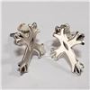 Image 2 : Silver Cross Designed Earrings (~Size 0) (~length 0 inches), Suggested Retail Value $100