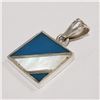 Image 3 : Silver Mother Of Pearl Pendant (~Size 0) (~length 0 inches) (~weight 4.8g), Suggested Retail Value $