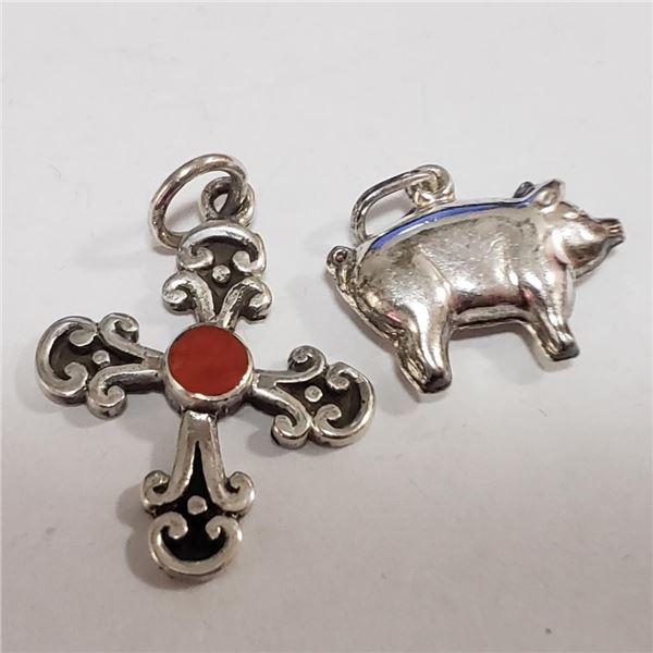 Silver Lot Of 2 Pendant (~Size 0) (~length 0 inches), Suggested Retail Value $100