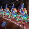 Image 1 : Upgraded 4-Packs Solar Christmas Tree Pathway Lights Outdoor Christmas Decorations Waterproof, 8 Mod