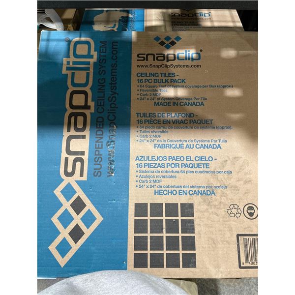 snapclip Ceiling Tiles 16pc Bulk Pack 24in x 24in (64sq/ft)