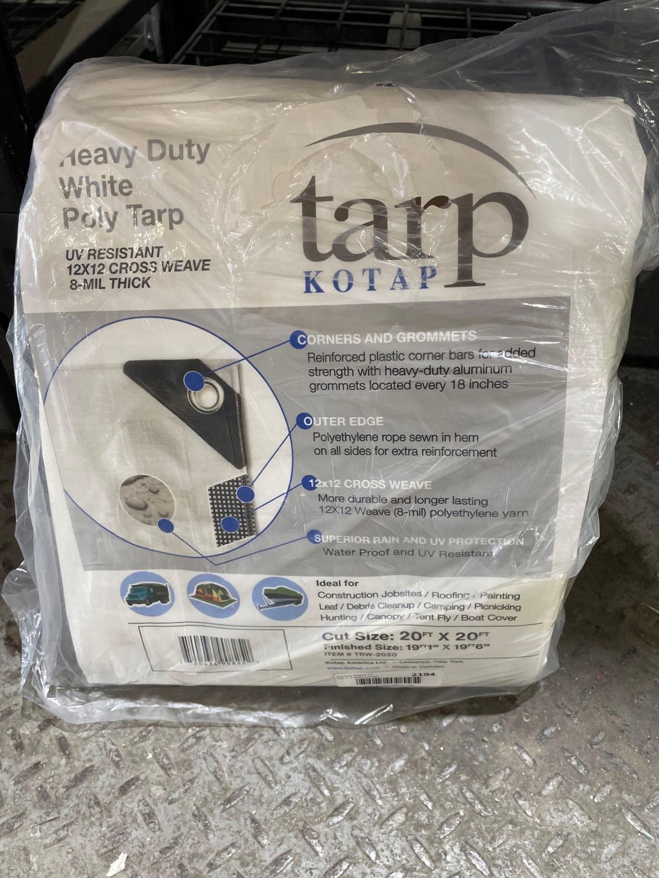 Kotap 30-ft x 40-ft General Purpose Blue Poly Tarp Item TRA-3040