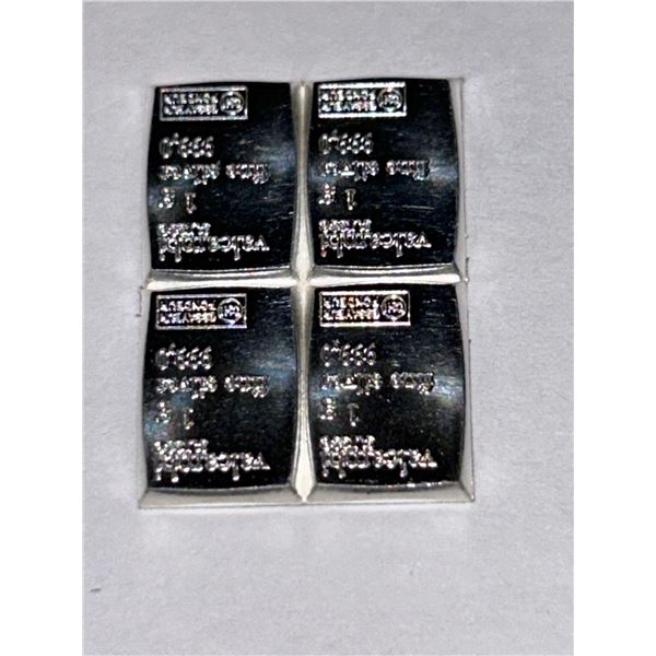 Valcambii Suisse Pure .999 Fine Silver Bars 1 gram x 4 combi bars