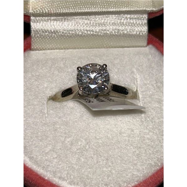 10K White Gold White Moissanite Test Like Diamond Looks Better(1ct) Moissanite(0.02ct) Ring with app
