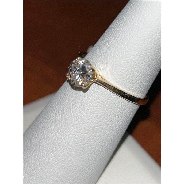 10K Yellow Gold White Moissanite Test Like Diamond Looks Better(0.75ct) Ring (~Size 6.75) With Appra