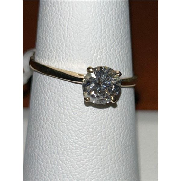 10K Yellow Gold White Moissanite Test Like Diamond Looks Better(0.75ct) Ring (~Size 6.75)with apprai
