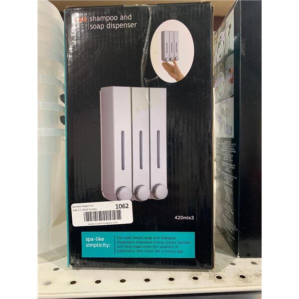 3 in 1 Shower Dispenser, 420ml X 3 Chamber Shampoo and Conditioner Dispenser, Shower Soap Dispenser 