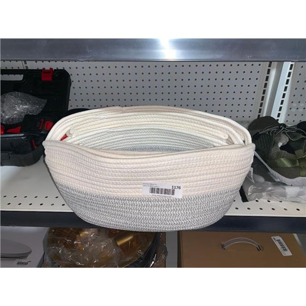 Lot of 3 Rope Woven Stacking Baskets