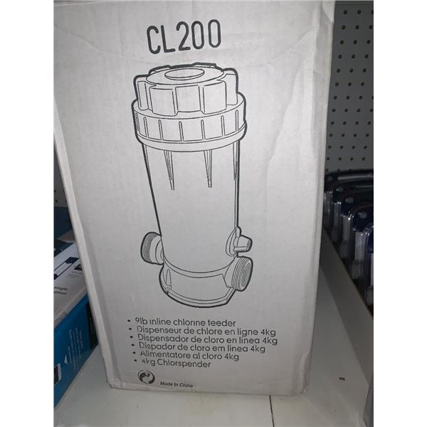 Inline chlorine feeder for swimming pool, 9lb capacity