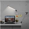 Image 2 : ROZKY Swing Arm Desk Lamp with Clamp,Architect LED Desk Lamp,12W Dimmable Eye-Caring Task Lamp with 