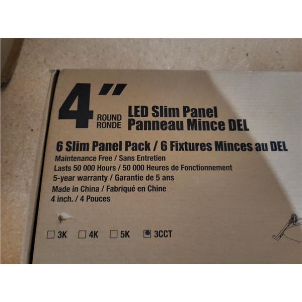 4" Round LED Slim Panel Potlights - 6 pack