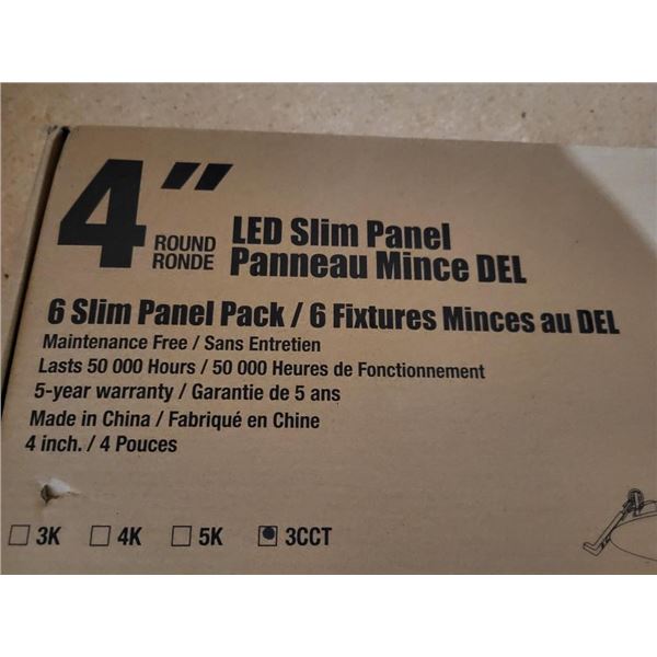 4" Round LED Slim Panel Potlights - 6 pack
