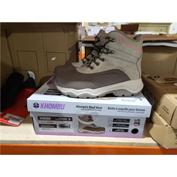Khombu Womens Shell Boots with Cushioned Footbed - Size Women's 9