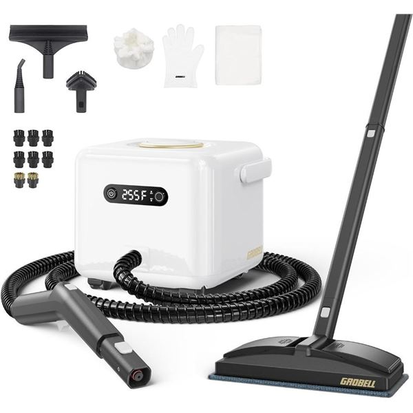 GROBELL Steam Cleaner: 50s Fast Heat-up Multi Portable Handheld Deluxe Steamer Mop Machine for Furni