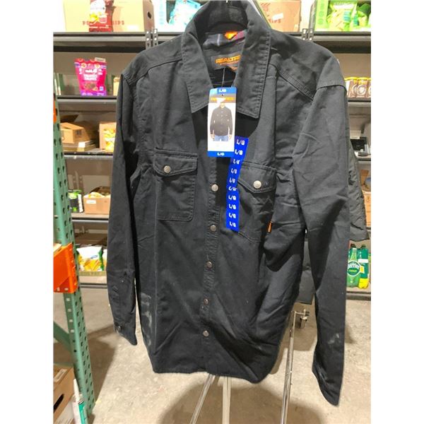 Realtree mens black button up shirt size large