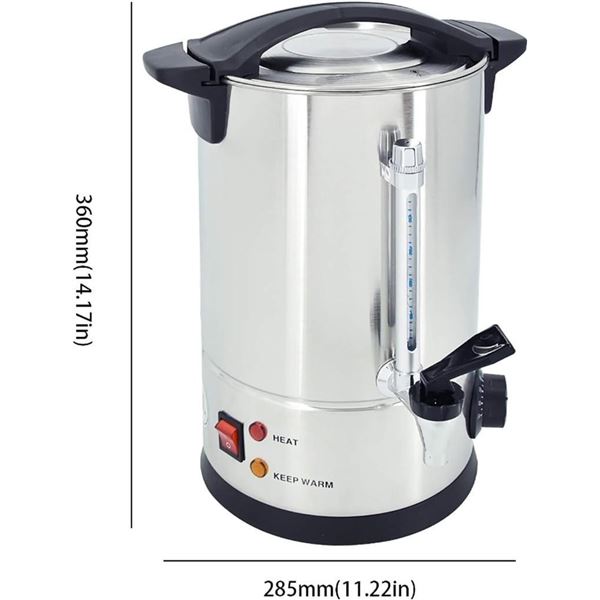 TAIMIKO Commercial Coffee Urn Fast Brewing Hot Water Urn 30 Cups, Double Wall Insulated Stainless St