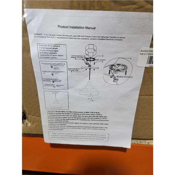 Black Hanging Pendant Light