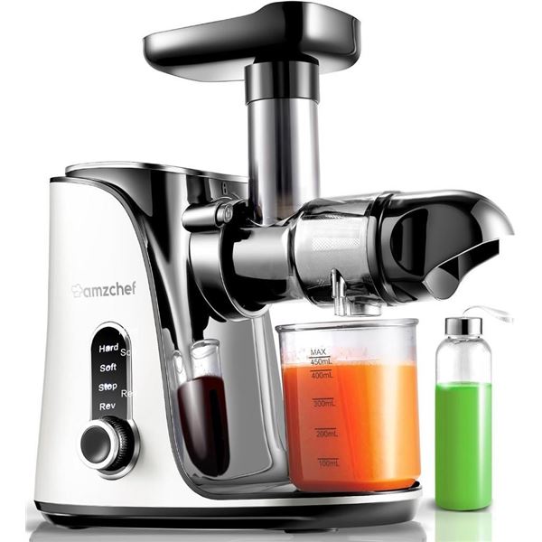 AMZCHEF Juicer with 2 Speeds Control - Juicer Machine with Higher Juice Yield for Fruits and Vegetab