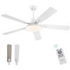 Image 1 : Melkelen White Ceiling Fan, 52 Inch Ceiling Fans with Lights and Remote, Modern Outdoor Fan with Lig