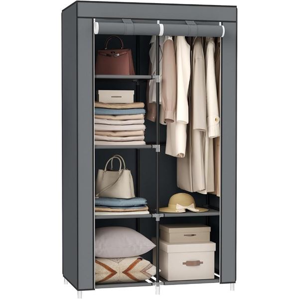 YouuD MY5002  - Gray Portable Closet, Clothes Storage Organizer, 66x 17.7 x 43 Inches