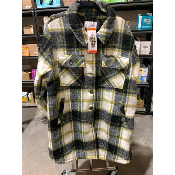 Two by Vince Camuto ladies plad button up jacket, size double extra large