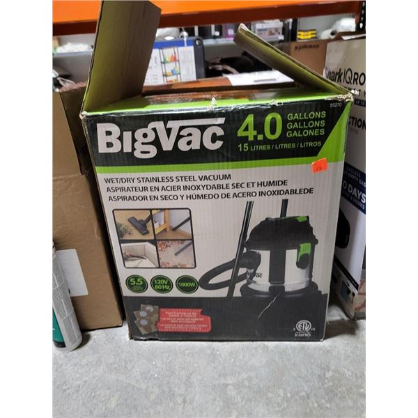 BigVac 4.0 Gallon Stainless Steel Wet/Dry Shopvac