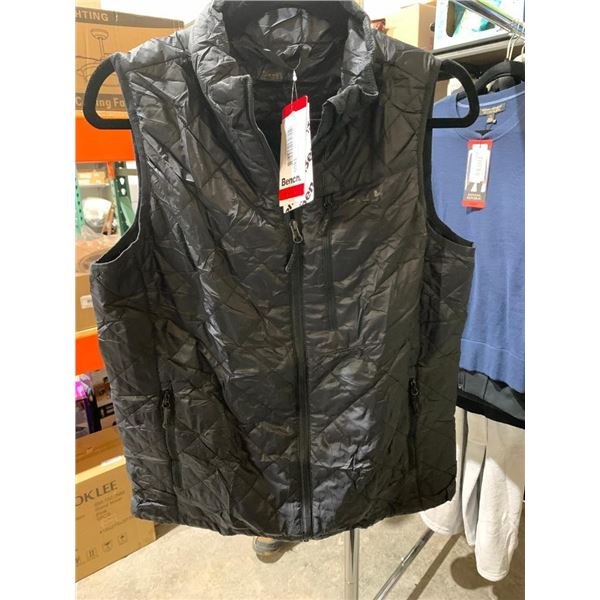 Bench ladies black full zip vest, size medium