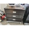 Image 2 : 3 Drawer Side Table - 28x17x29" - Expresso Brown