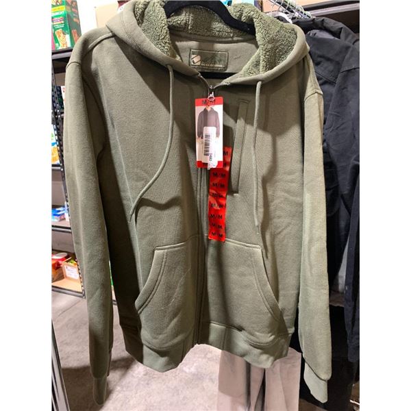 BC Clothing Co. green plush lined hoodie, mens size medium