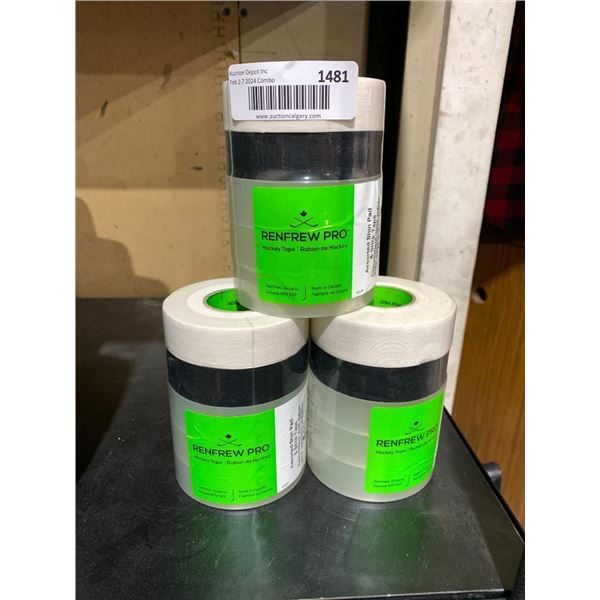 Renfrew pro assorted shin pad and stick tape, 15 rolls total
