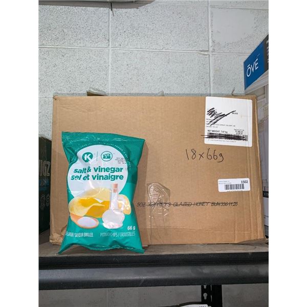Circle K salt & vinegar potato chips 18x66g