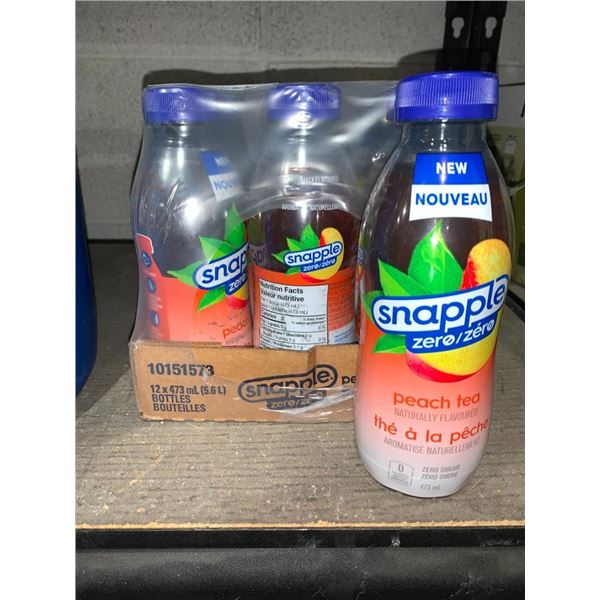 Snapple zero sugar peach tea drink 12x473ml