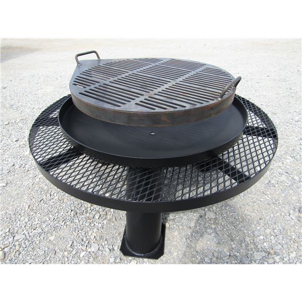 36" Fire Pit with Grill and Shelf