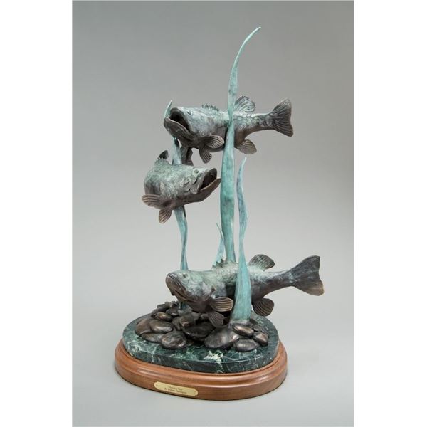 "Chasing Bait" Bronze William Carrington Sculpture
