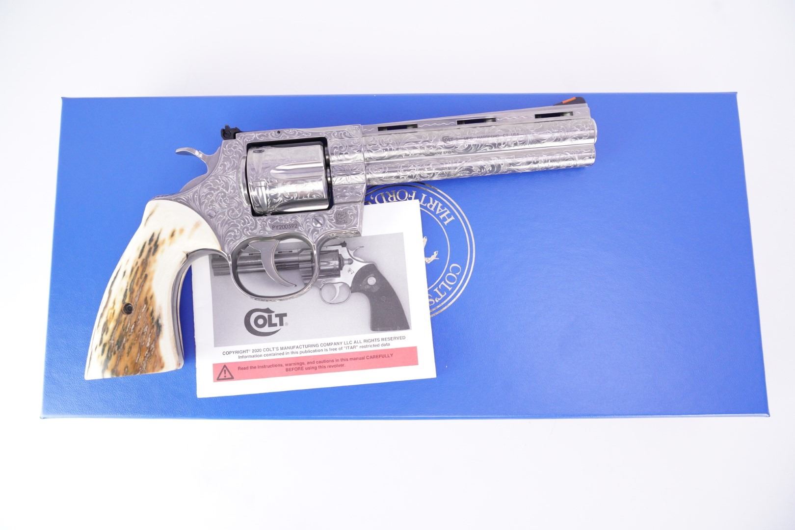 Colt Custom Shop engraved Python .357 Magnum Revolver & Box