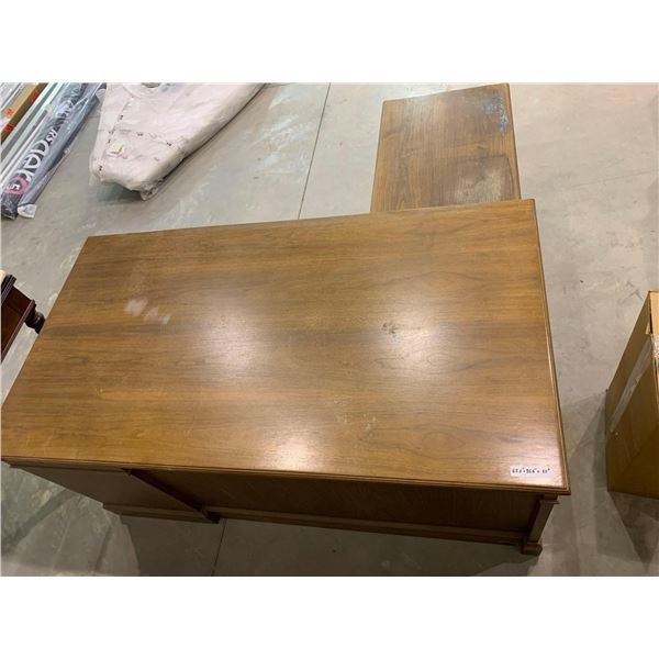 Wooden desk with storage and add on cubby