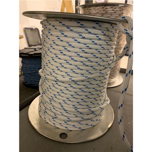 5/16" white w/blue (PARTIAL SPOOL)