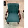 Image 1 : low back green fabric chairs