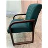 Image 2 : low back green fabric chairs