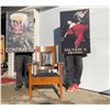 Image 2 : WOOD CHAIR AND VINTAGE POSTERS