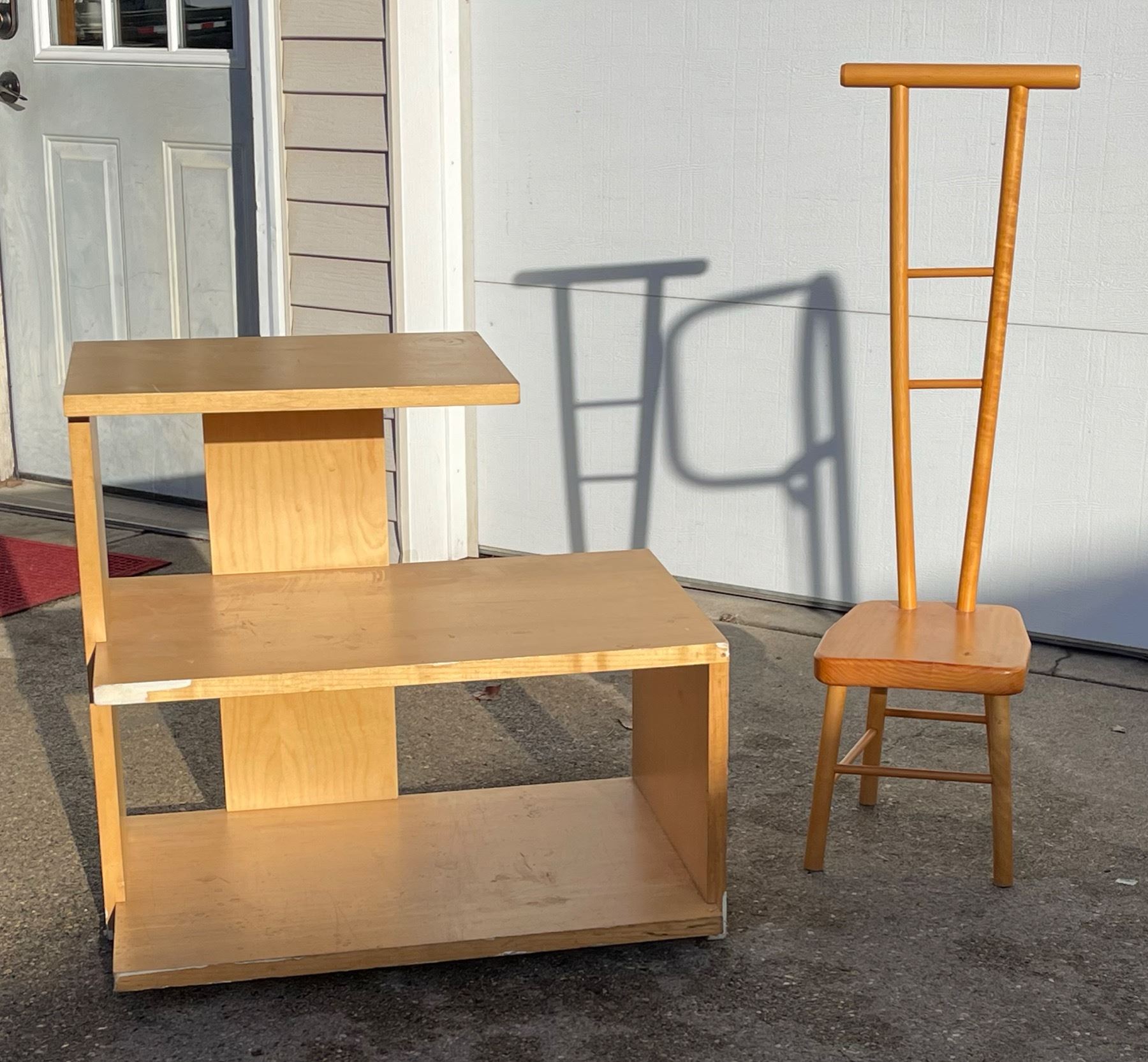 Vaelet Table MULTI-TIERED WOOD END TABLE AND WOODEN STEP VALET STAND - Cornerbids