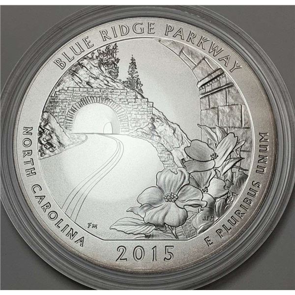 2015-P ATB North Carolina "Blue Ridge Parkway" 5 ozt .999 Silver