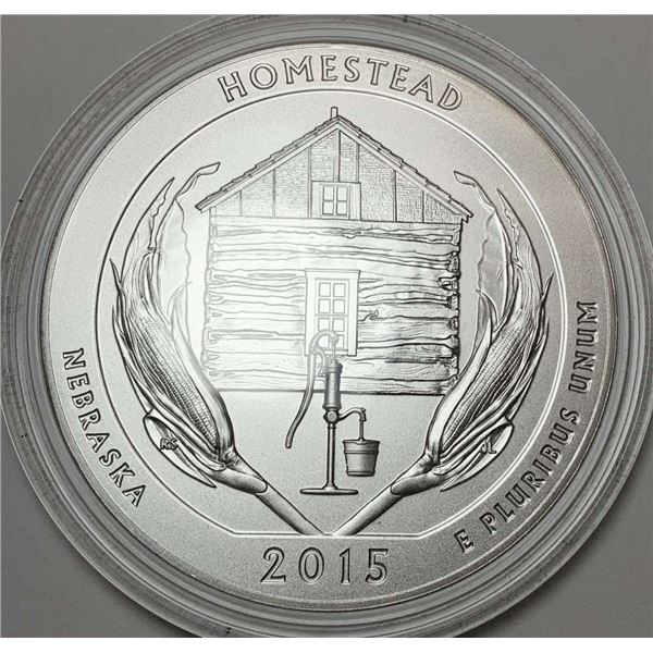 2015-P ATB Nebraska "Homestead" 5 ozt .999 Silver