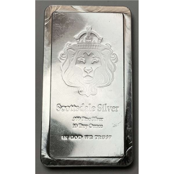 Scottsdale Silver 10 ozt .999 Silver Bar