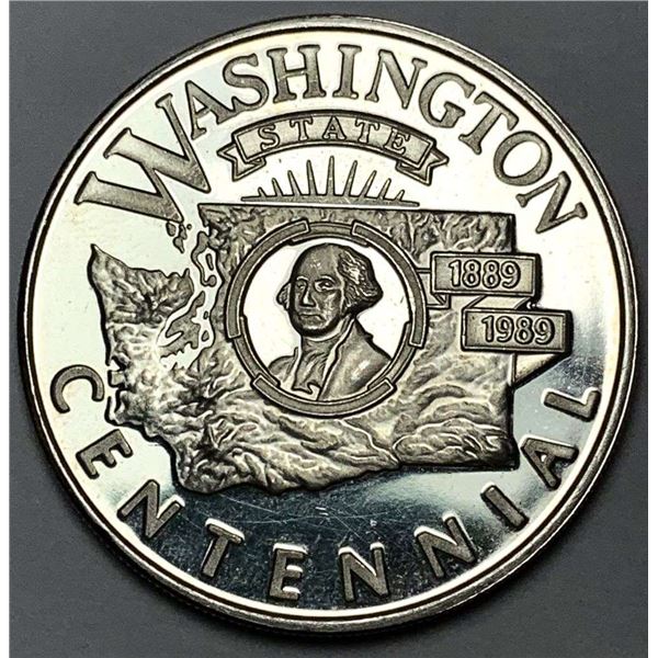Washington State Centennial Alki "Territory Of Washington" Proof 1 ozt .999 Silver