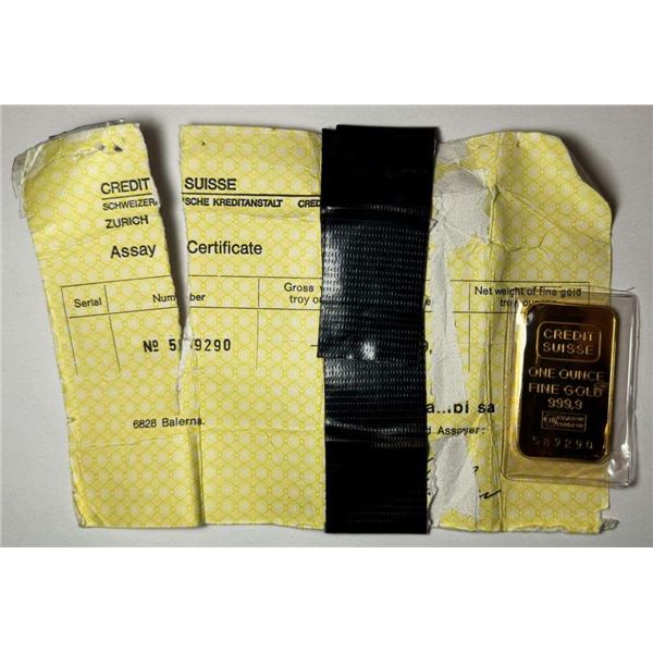 Last Minute! Credit Suisse 1 ozt .9999 Gold Bar