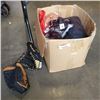 Image 1 : BOX OF ASSORTED SPORTS BALLS, GLOVES, NETS AND  BAGS ETC